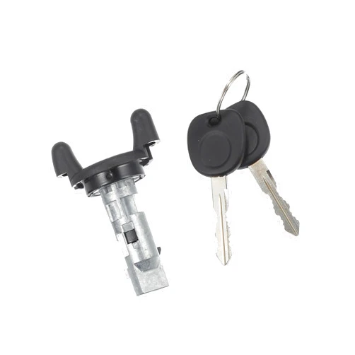 Partuto Ignition Switch Lock Cylinder, for Chevrolet Silverado 1500 2500 1999-2004, Metal, with 2 Keys, Black Silver Tone, 1 Set Durable Material Replacement