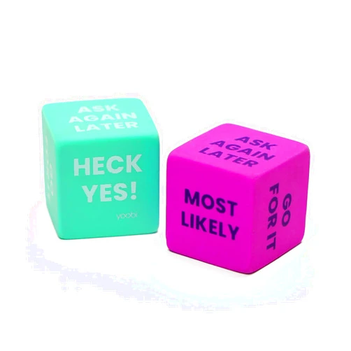 Yoobi | Eraser 2pk Fortune Dice | Fun Phrase on Sides | Smudge-Free | Latex Free, PVC Free, FSC Certified Packaging | 1” x 1” x 1”