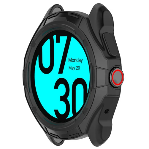 TenCloud Pro 5 Watch Cases Accessories Compatible with Ticwatch Pro 5 Case Bumper Scratched Resistant Rugged Protective Case Intended for TicWatch Pro 5 (Black)