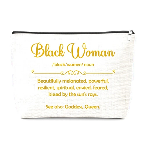 Gfhzdmf Gifts for Black Women Makeup Bag African American Black Lady Women Girl Magic Afro Gifts Idea for Best Friend Positive Encouragement Inspirational Birthday Gift for Her Cosmetic Bag with Zipper