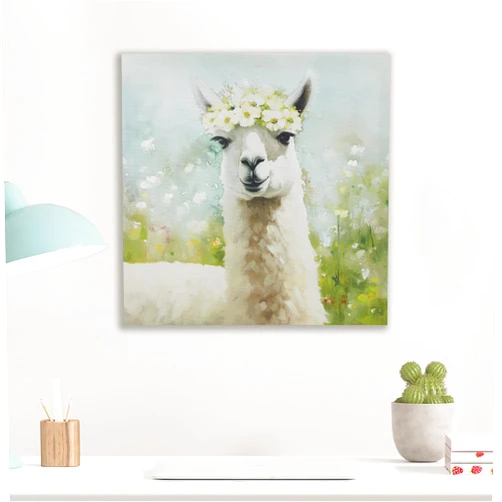 Madison Park Farm Animal Wall Art Cute Animal Decor for Kid's Bedroom, Home Office, Bathroom Farmhouse Decor, Warm Gifts for Baby Shower, Birthday, Ready to Hang Animal Canvas - Llama Sunshine Animals