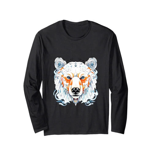 Eisbären Tier Arktis Geschenkidee Eisbär Polygon Art Long Sleeve T-Shirt