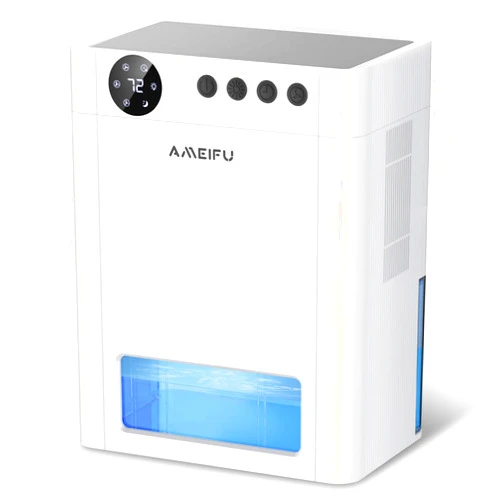 AMEIFU Dehumidifier, AMEIFU Dehumidifier for Basement, 135 OZ Water Tank, (900 sq.ft) Quiet Dehumidifier for Home Bedroom Bathroom RV Closet with Auto Shut Off, Sleep Mode, 7 Colors LED Light, White