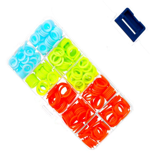 Trinkrittey 420 Pcs Colorful Knitting Stitch Marker Plastic Smooth Coloured O-Rings Stitch Markers Rings (S/M/L) with Portable Storage Box for Sewing DIY Knitting Handcrafts