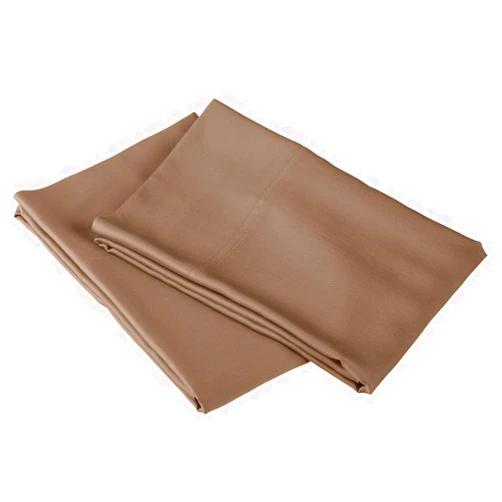 KP Linen Pillow Cases Standard Size Set of 2 Cotton Pillows for Sleeping, Soft & Silky Sateen Weave Bed Pillow Covers 600 Thread Count 100% Cotton Pillow Cases Taupe Solid