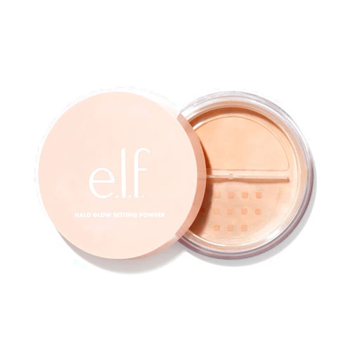 e.l.f. Halo Glow Setting Powder, Silky, Weightless, Blurring, Smooths, Minimizes Pores and Fine Lines, Creates Soft Focus Effect, Medium, Semi-Matte Finish, 0.24 Oz