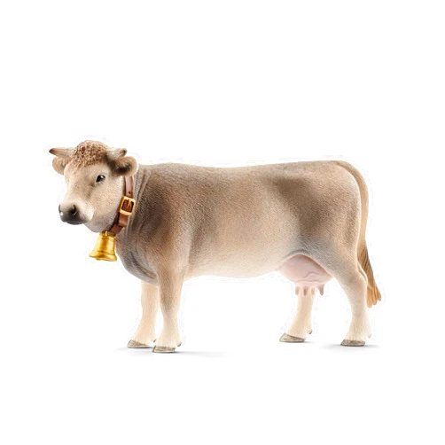 Schleich Farm World Braunvieh Cow Animal Figurine - Highly Detailed and Durable Farm Animal Toy, Fun and Educational Play for Boys and Girls, Gift for Kids Ages 3+