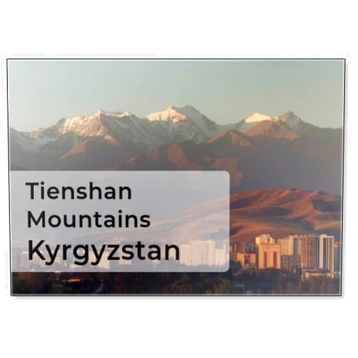 Photomagnet Tienshan Mountains in Bishkek, Kyrgyzstan, Fridge Magnet