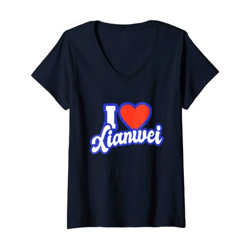 I Love Names Womens I Love Xianwei V-Neck T-Shirt