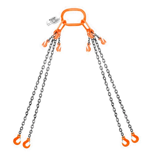 SALUINOKI 4 Chain Lifting Sling with Hooks 10Ft x5/16 inch 14000lbs 6.4 Ton for 4 Way Chain Lift