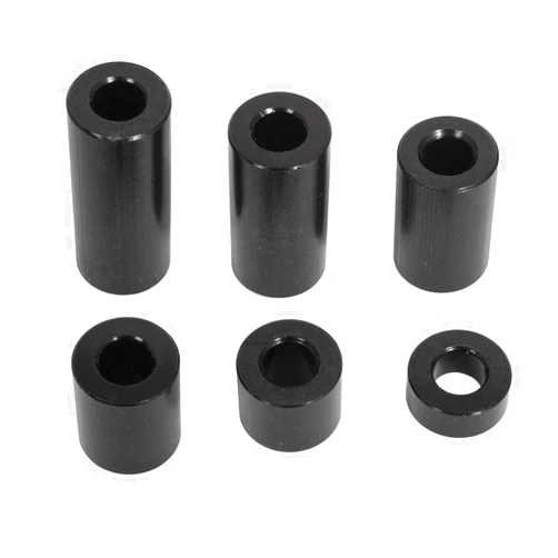 Rcsupplier 100Pcs Black OD6 x ID3 x H3mm Aluminum Spacer,Round Spacer Unthreaded Standoff for RC/Racing Car/FPV/Drone/Simracing etc (OD6 x ID3 x H3mm,Black,100)