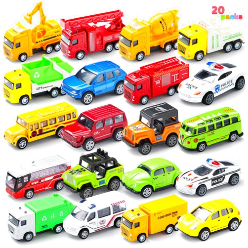 JOYIN 20PCS Die Cast Metal Pull Back Toy Cars, Vehicle Set for Toddlers, Child Party Favors, Cake Toppers, Stocking Stuffers, Race Cars for Boys, Gift Set for Babies