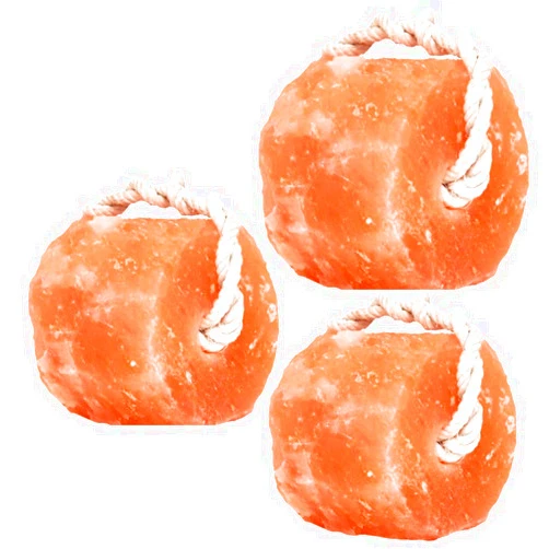 Glowyn Pink Himalayan Pink Salt Lick Pack of 3 (6lbs Each Block)- Mineral Salt Block on Rope 100% Organic Pink Salt Block for Horses Deer and Live Stock. Deer Attractant for Deer Hunting