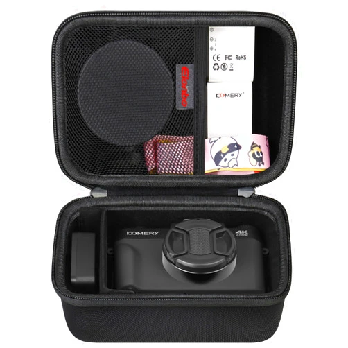 Elonbo 4K Digital Camera Carrying Case for Femivo/VETEK/IWEUKJLO/VJIANGER/WIKICO/Saneen/OIEXI 4K 48MP Vlogging Camera, Travel Compact Camera Storage Cover Bag Organizer Holder, Black