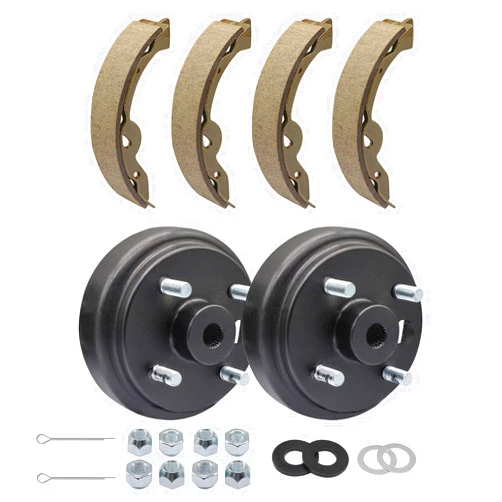 CLUBRALLY Golf Cart Deluxe Brake Drums & Brake Shoes Maintenance Kit, EZGO TXT Brake Kit for 1996-2008 TXT Electric Golf Cart, OEM# 19186-G1, 70794-G01