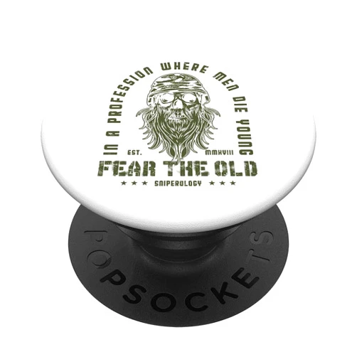 Böser Alter Mann I Totenkopf Veteran Motiv Fear Den Old Man I Army I Skull I Soldier I Men PopSockets Swappable PopGrip