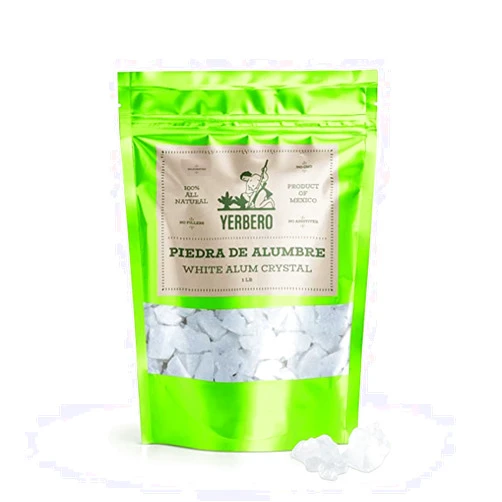 YERBERO Alum Stone Block 1 LB (453gr) | White Alum Crystal Rock | Piedra De Alumbre Natural | Natural Deodorant & Antiperspirant | Shaving Stone.