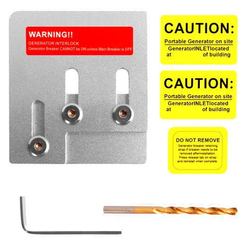 Pamiven Generator Interlock kit Compatible for Square D QO and Homeline 150 & 200 amp Panels, 1 3/8 Inches Spacing Between Main and Generator Breaker, for Use During Power outages