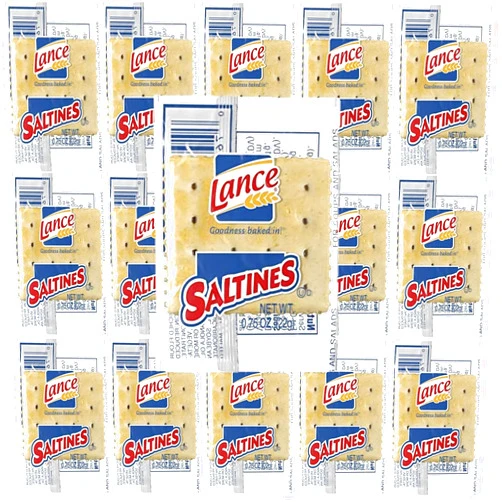Generic Lance Saltine Crackers - Premium Individually Wrapped Packs, Salted Soda Cracker - Low Sodium and Fresh Snack (50 Pack)
