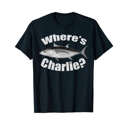 Tuna Fish Fanatics Where's Charlie Albacore Tuna Fishing Fish Illustration T-Shirt