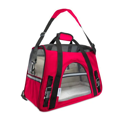OxGord Airline Approved Pet Carrier - Soft-Sided Carriers for Small Medium Cats and Dogs Air-Plane Travel On-Board Under Seat Carrying Bag with Fleece Bolster Bed For Kitten Cat Puppy Dog Taxi