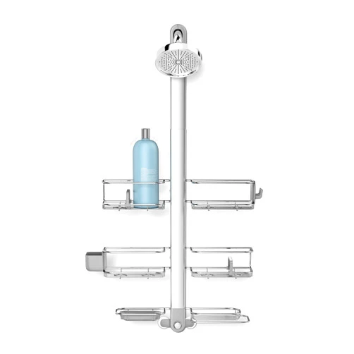 simplehuman Adjustable and Extendable Shower Caddy XL, Stainless Steel and Anodized Aluminum
