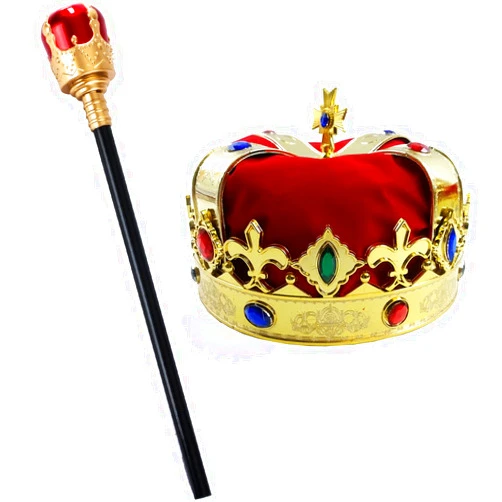 Tigerdoe Kings Crown and Scepter - King Costume Accessories - Royal Costumes - Dress Up