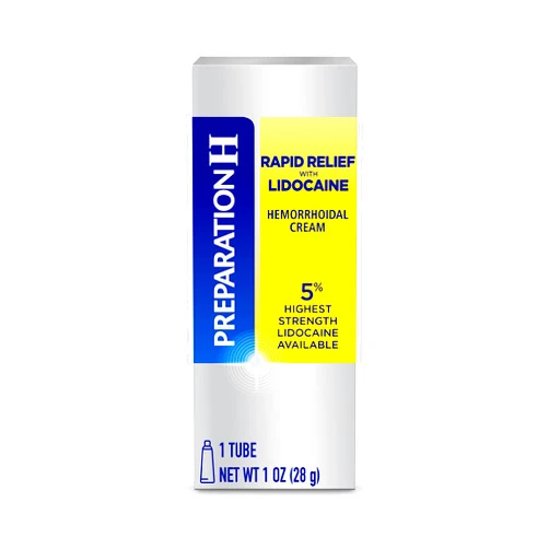 Preparation H Rapid Relief Hemorrhoid Cream with Lidocaine, Numbing Relief for Swelling, Pain, Burning and Itching - 1 Oz Tube