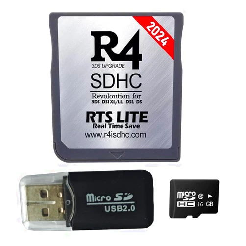 KoolGame 2024 R4 SDHC Card Dual Core Revolution Cartridge, NO Timebomb, for New 2DS/3DS/LL/XL NDSL NDSI, Include Card Adapter & 16GB MicroSD TF Card