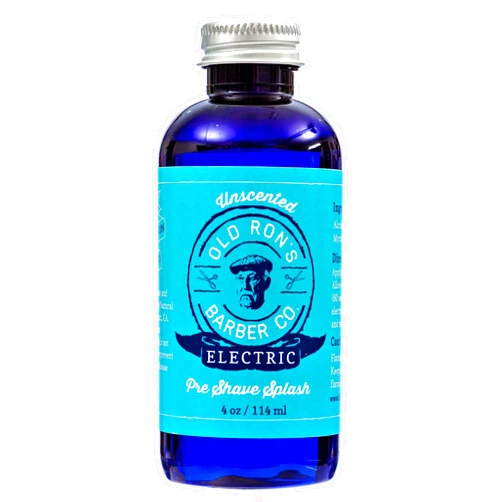 Old Ron's Barber Co. Electric Pre-Shave Splash - Unscented - 4 Oz Bottle