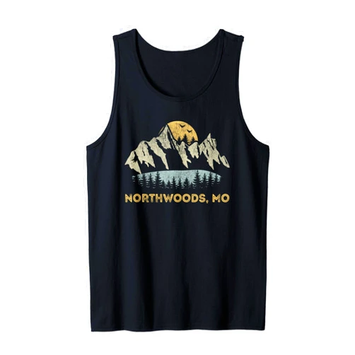 Northwoods MO Lake Mountain Souvenir Northwoods Missouri Mountain Sunset Sunrise MO Tank Top