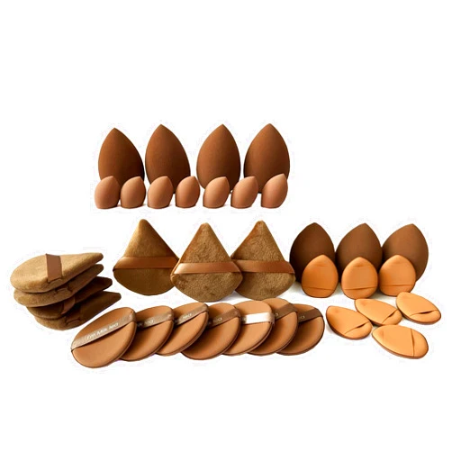 LONGJET CRAFTING THE CORE LJ Longjet 35 Pcs Beauty Blender and Powder Puff, Makeup Sponge Set with Finger Puffs for Foundation, Concealer, Blush Application (35, Brown)