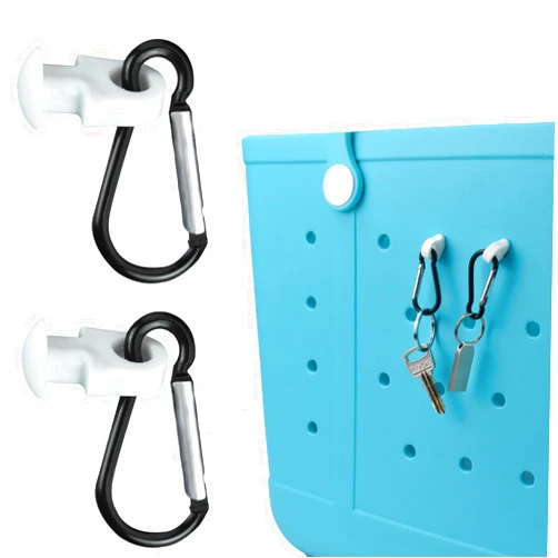 Juyeesm 2Sets Key Chain Holder Compatible with Bog Bag, Keychain Hanger&Hiking Buckle Holder for Bog Bag Accessories Charms-Keep Your Keys or Valuables Securely Organized in Your Bog Bags