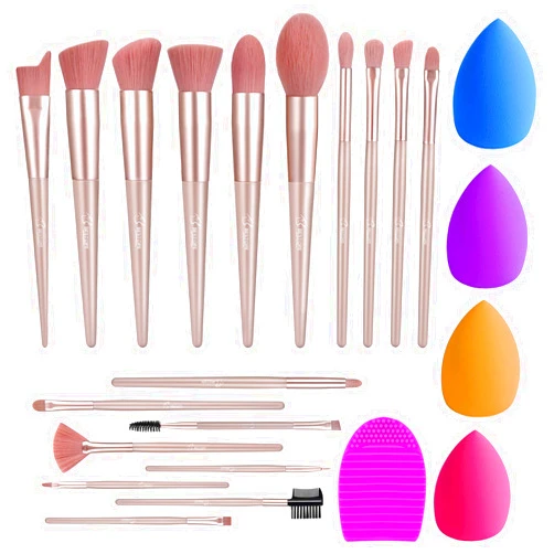 BESTOPE PRO Makeup Brushes Premium Synthetic Foundation - 18 Pcs Eye Makeup Brushes Set Professional, Makeup Brushes & Tools - Pink