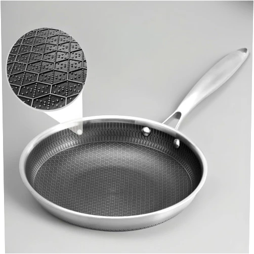 Wodillo 9.5 Inch Stainless Steel Hybrid Nonstick Frying Pan, Induction Fry Pan, Non-Stick Skillet compatible with All Cooktops, Stay-Cool Handle, Non-Toxic, Dishwasher & Oven Safe