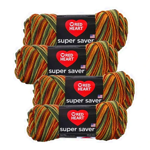 Red Heart Super Saver Yarn (4-Pack of 5oz Skeins) (Fall)