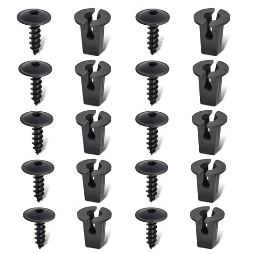 Awlbed 20 PCS Car Bumper Fender Buckle Kit, Durable Metal Vehicle Hood Retainer, 0.54In x 0.62In Protective Fasteners Screws, Universal Body Interior Panels Bolt for Most Cars (Black)