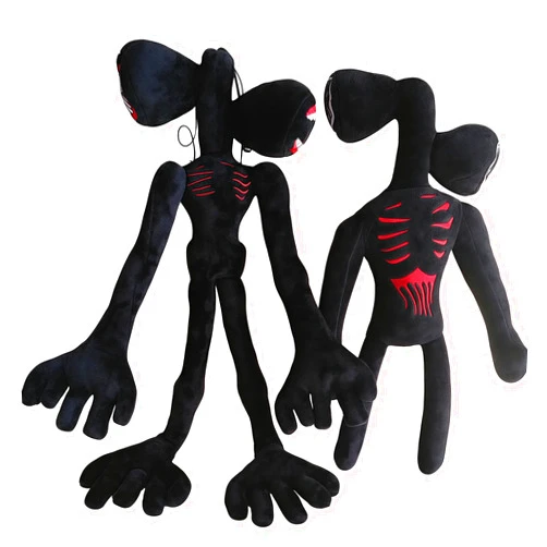 BELEJOYFOK 2PCS Siren Head Monster Double-Head Plush Toys Limbs Movable Plush Toys Halloween Christmas Birthday Gift (Black)