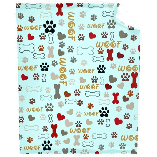 Daiitokuo Cartoon Dog Paws Prints Throw Blanket,Fleece Flannel Lightweight Plush Blanket Gift for Girl Boys,Quilt Ultra-Soft Throw Fuzzy Blankets for Bed Couch Sofa 40
