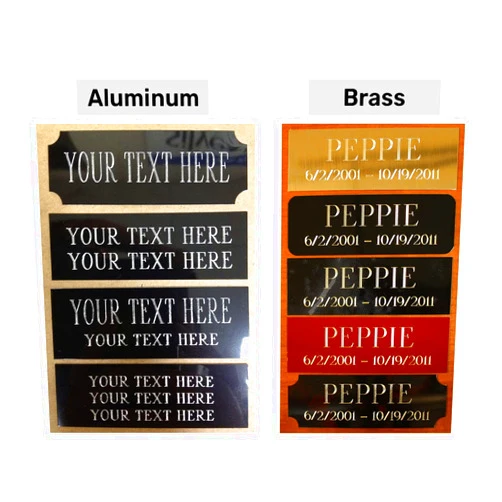Generic Personalized Name Plates, Solid Brass Engraved Plaque, Aluminum Fantasy Sport Engraved/Etched, Identification Tag with Adhesive, Holes for Mounting 1”x3”/1”x4”