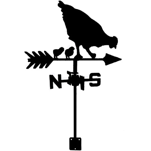 EXmalAia Weathervane,Metal Iron Weather Vane with Bracket Mount Animal Decoration Hen Design Wind Direction Indicator,Measuring Tool East-South-West North Direction