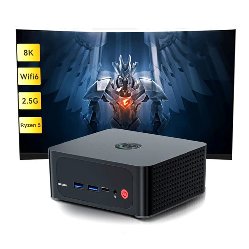 TRIGKEY S6 Mini PC Ryzen 5 6 Core 12 Thread Micro PC 6600H（Up to 4.5GHz） 16G DDR4+500GB NVME SSD Micro PC | 6Core 1900MHz HD Graphics | WiFi-6 | BT 5.2 | HDMI+DP | Type-C | USB 4.0/USB 3.2