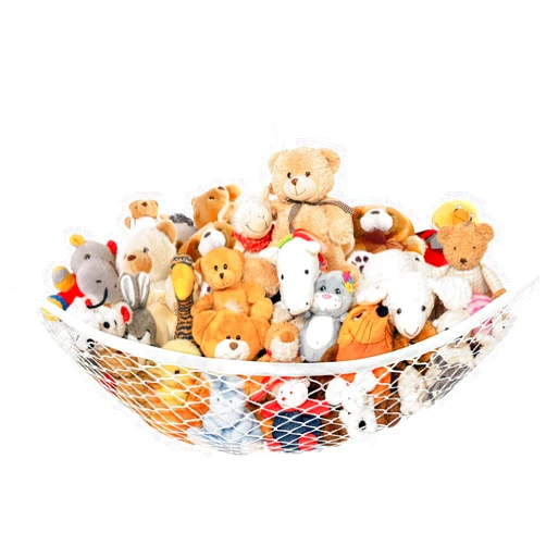 Lazebox Stuffed Animal Net Hammock for Plushie Toys, Stuffed Animal Hammock Corner for Kids' Room Decor, Ideas for Organizing Stuffy Collection, 1 Pack, White