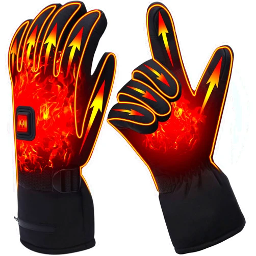 GEMSTONEGO Electric Heated Gloves Rechargeable Battery Heated Thermal Gloves for Men Women,7.4V Touchscreen Waterproof Windproof Heated Gloves for Hiking Skiing,Outdoor Indoor Portable Battery Hand Warmer Gloves