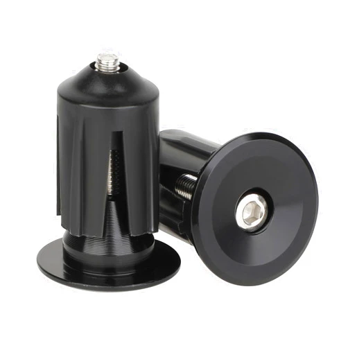 KALIONE Handlebar Bar End Plugs, Expanding Aluminum Adjustable Bike Bar Ends Black Road Bicycle Grip Road Bike Handlebars Plug Handlebar End Plugs Bar End Plugs for Most Bicycles Road Bike Mountain Bike