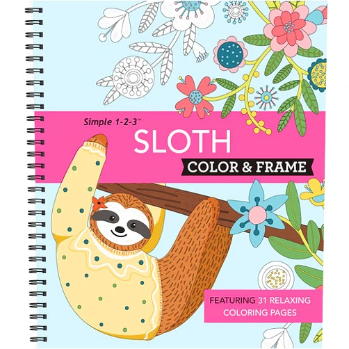 By New Seasons (Author), Publications International Ltd. (Author) Color & Frame - Sloth (Adult Coloring Book)