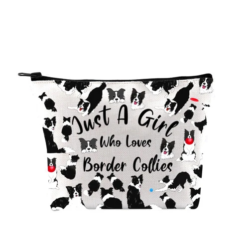 G2TUP Border Collie Lover Gift Who Loves Border Collie Makeup Bag Border Collie Mom Cosmetic Bag Border Collie Gift for Women (Border Collie MB)