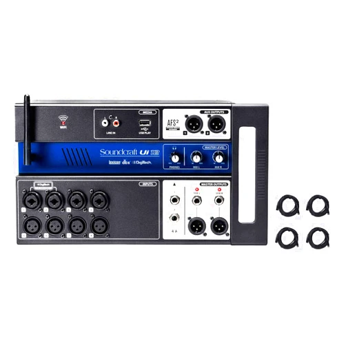 Soundcraft Ui12 12 Input Digital Mixer w/Wifi+App Control+Recording+4 XLR Cables