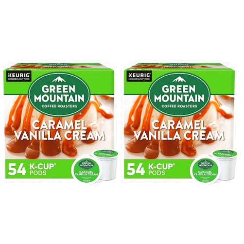 Green Mountain Coffee Roasters Caramel Vanilla Cream Keurig Single-Serve K-Cup pods, Light Roast Coffee