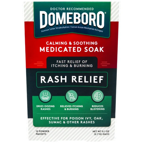 Domeboro Medicated Soak Rash Relief (Burow’s Solution), 12 Count (Pack of 1) - Packaging May Vary